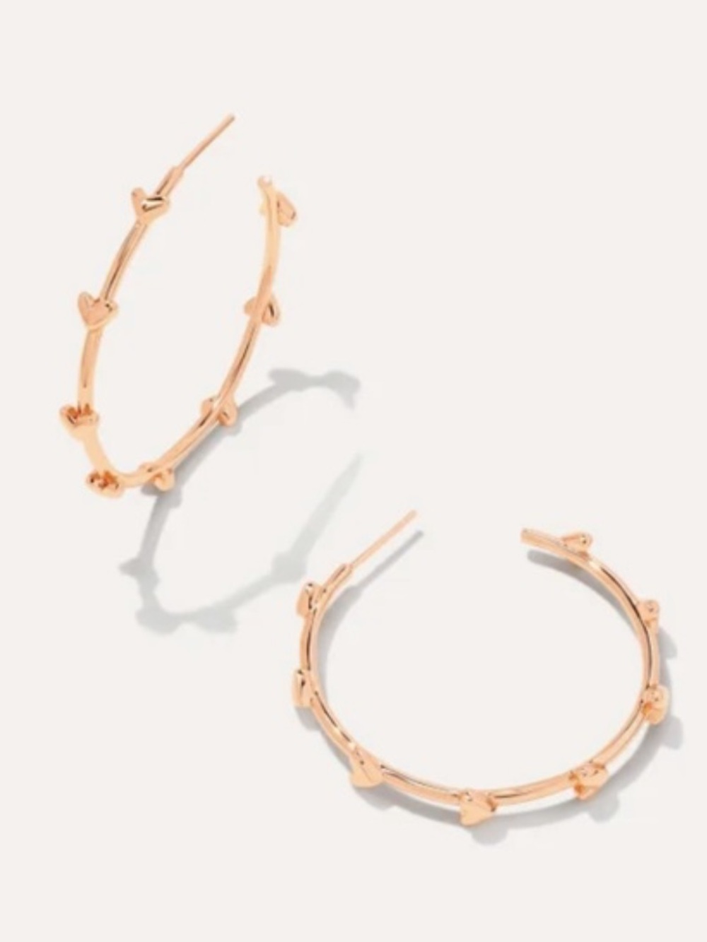 Kendra Scott Haven Heart Hoop Earrings in Rose Gold
